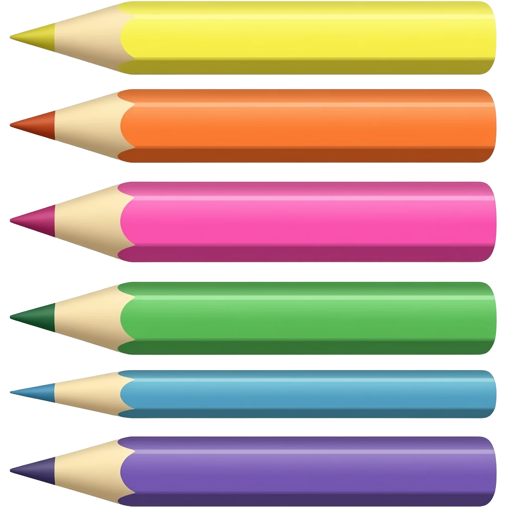 pencil with different colour emoji