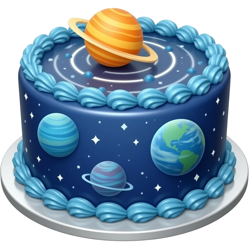 Outer space cake emoji
