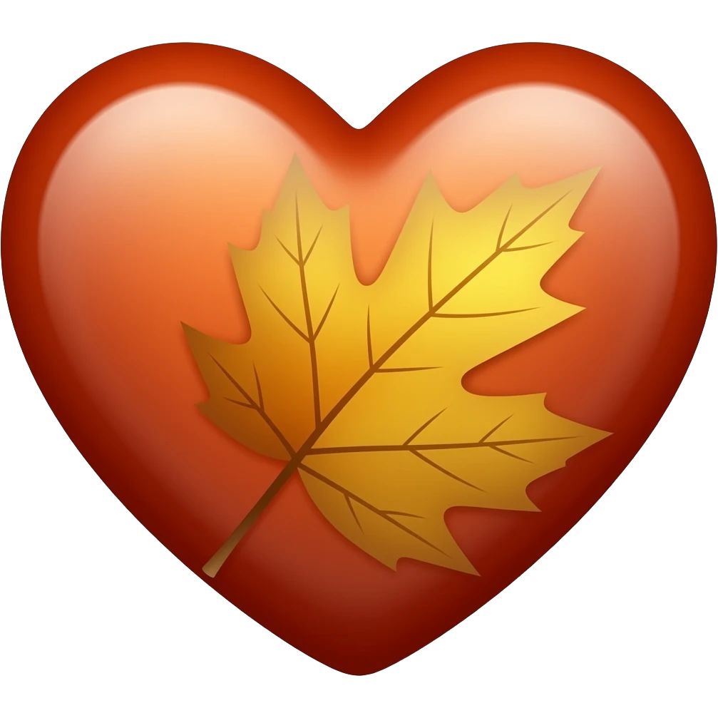 Осенне сердечко с листиком emoji