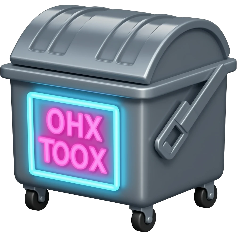dumpster neon emoji