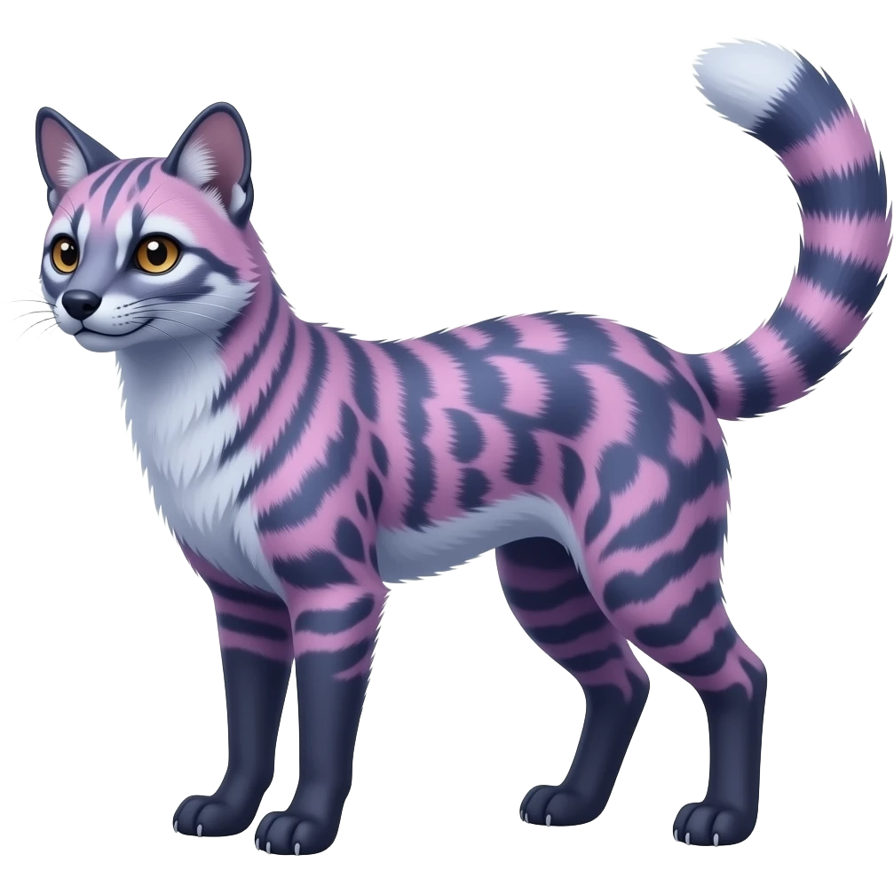 Blue-purple-pinkish civet-genet-hybrid emoji