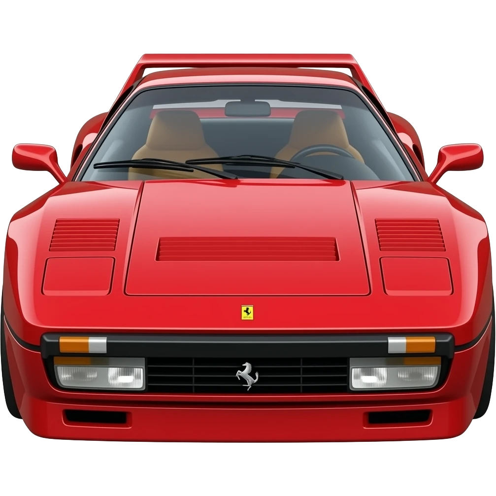glossy red ferrari 288 gto , hyper real, highly detailed emoji