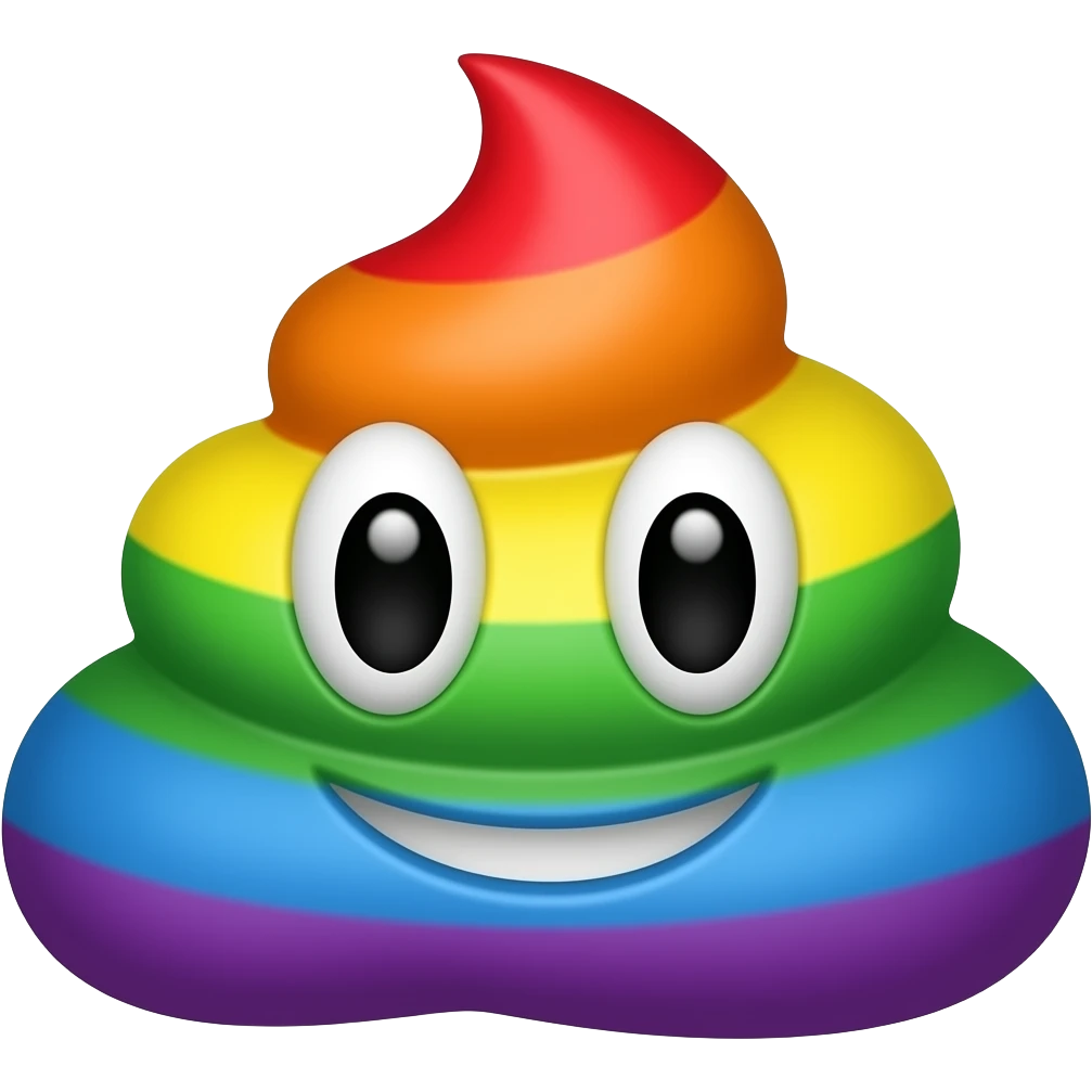 무지개똥, 입체감 없이 emoji