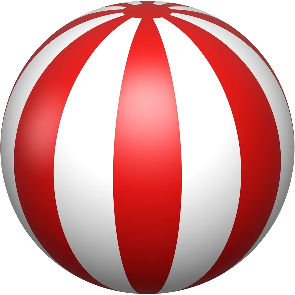 circus ball red and white colors emoji