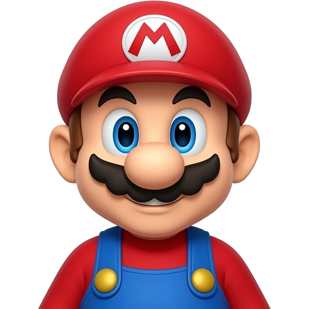 Mario doing a kiddy face emoji