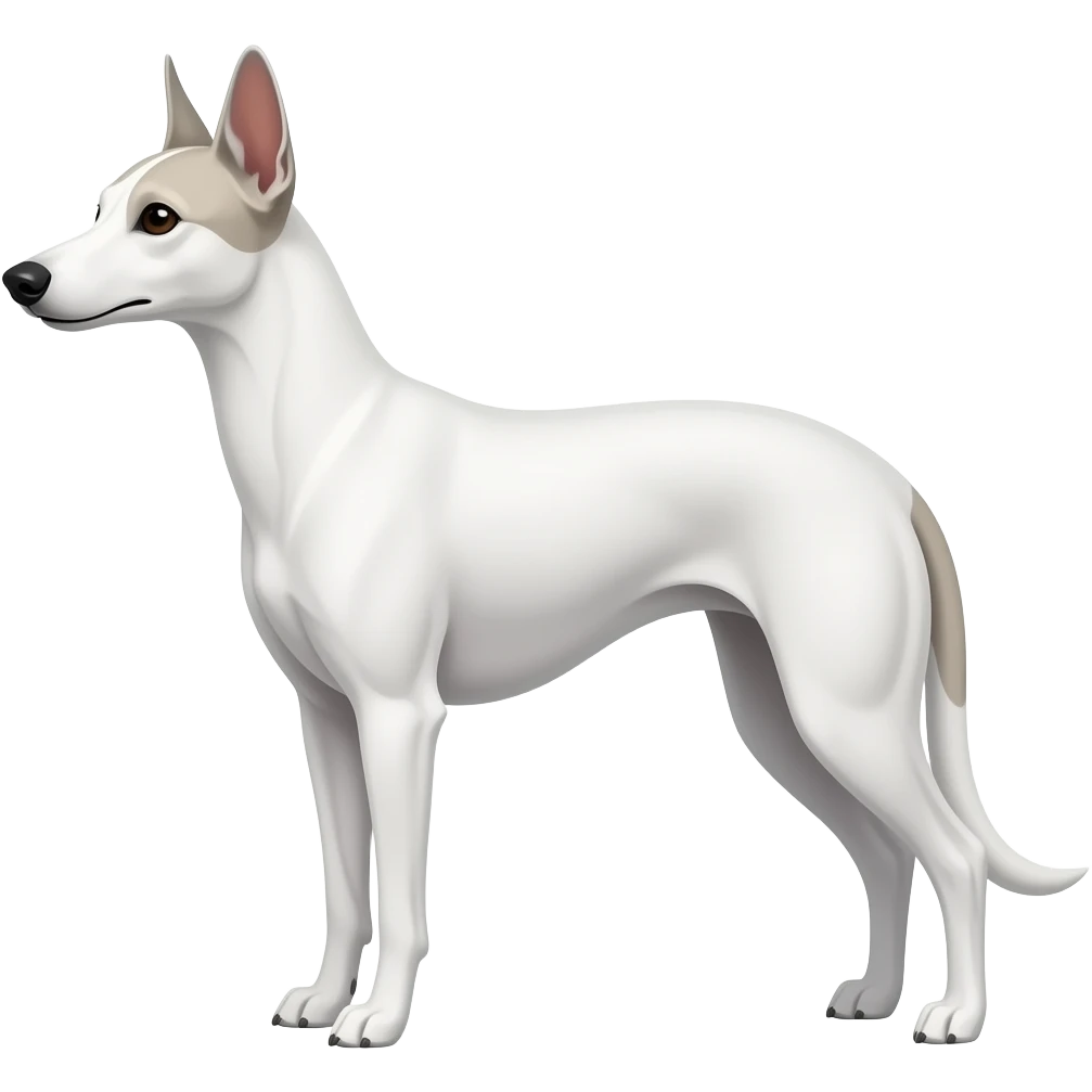 White greyhound pointed ears emoji