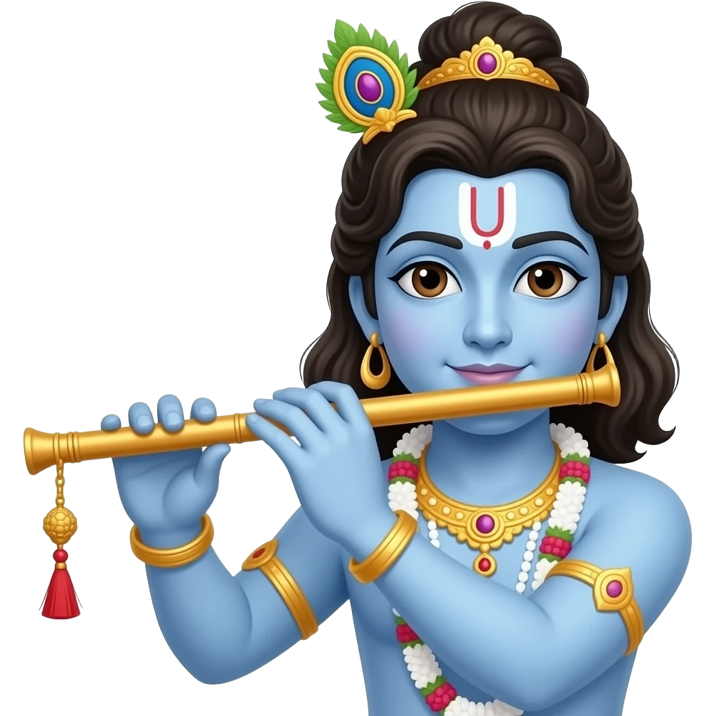 Krishna with flute emoji