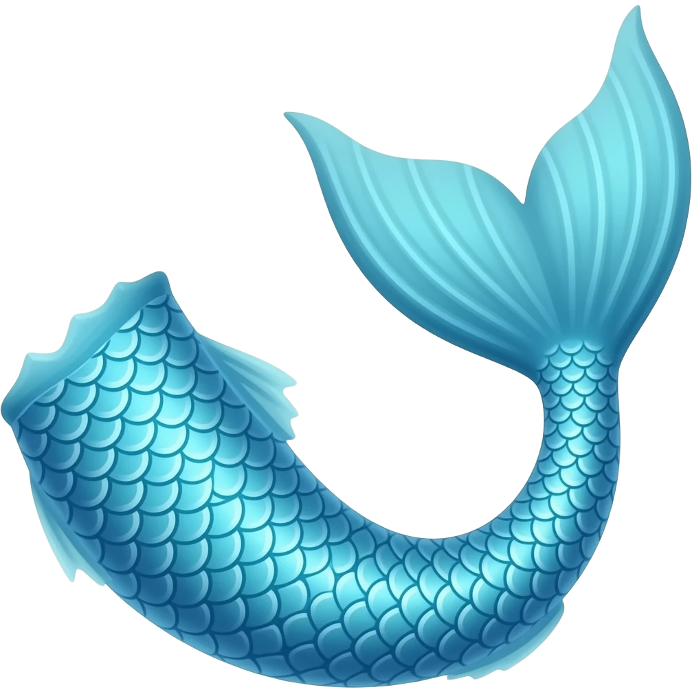 A very long #B8FFFF mermaid tail emoji
