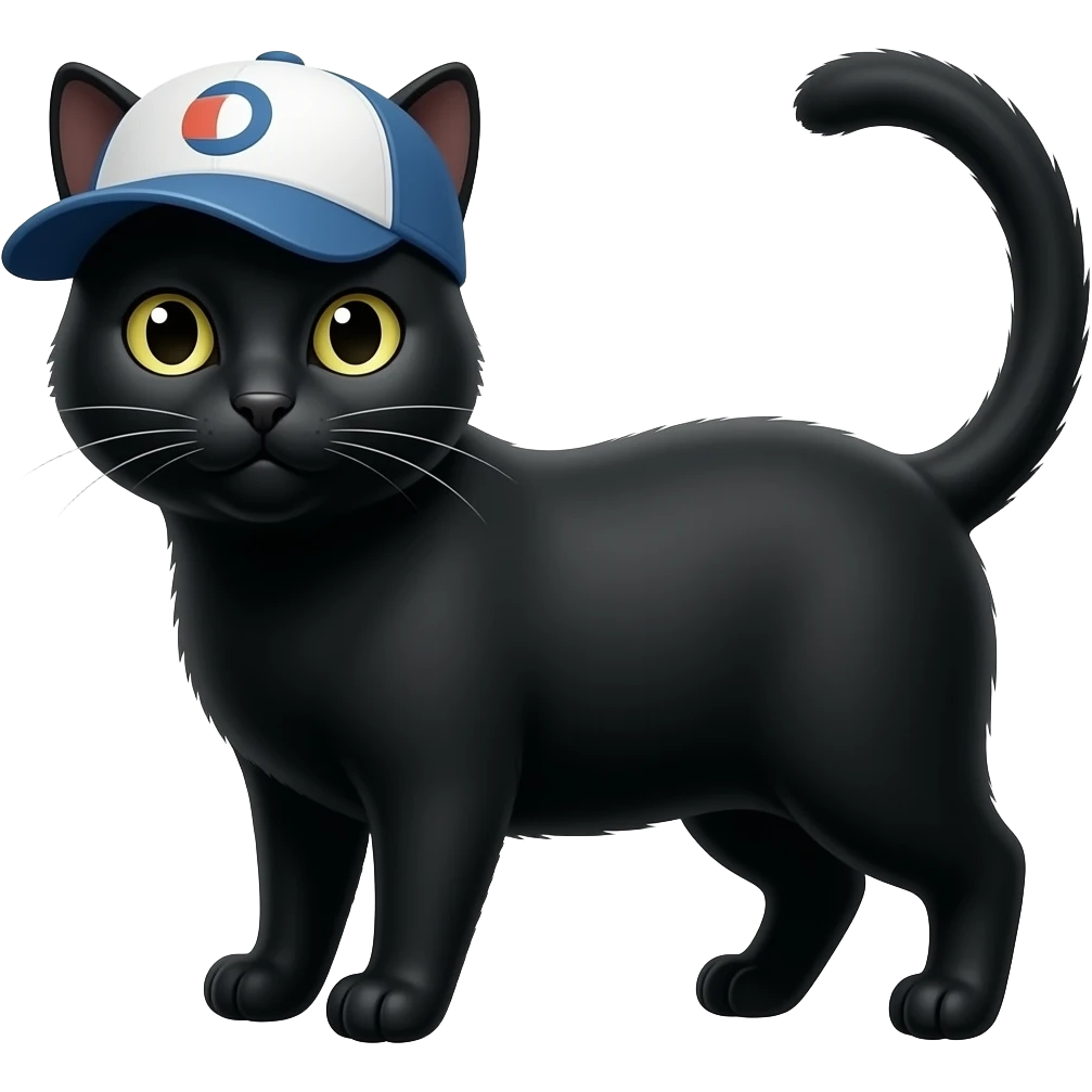 Black Cat wearing cap emoji