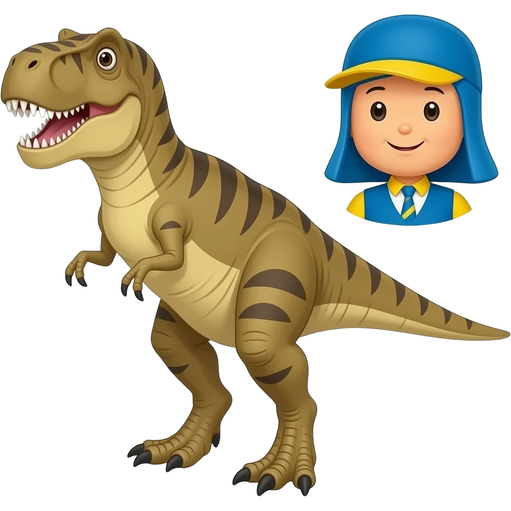 T. rex and cailou emoji