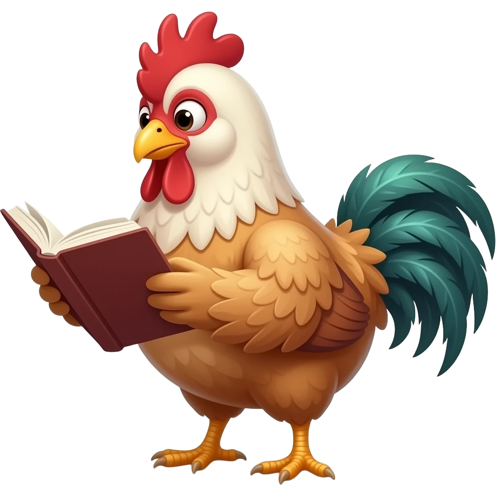 مورغ درحال کتابخاندن emoji