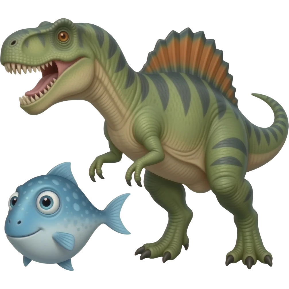 Nibbles the fish vs asset 87 the  spinosaurus battle emoji