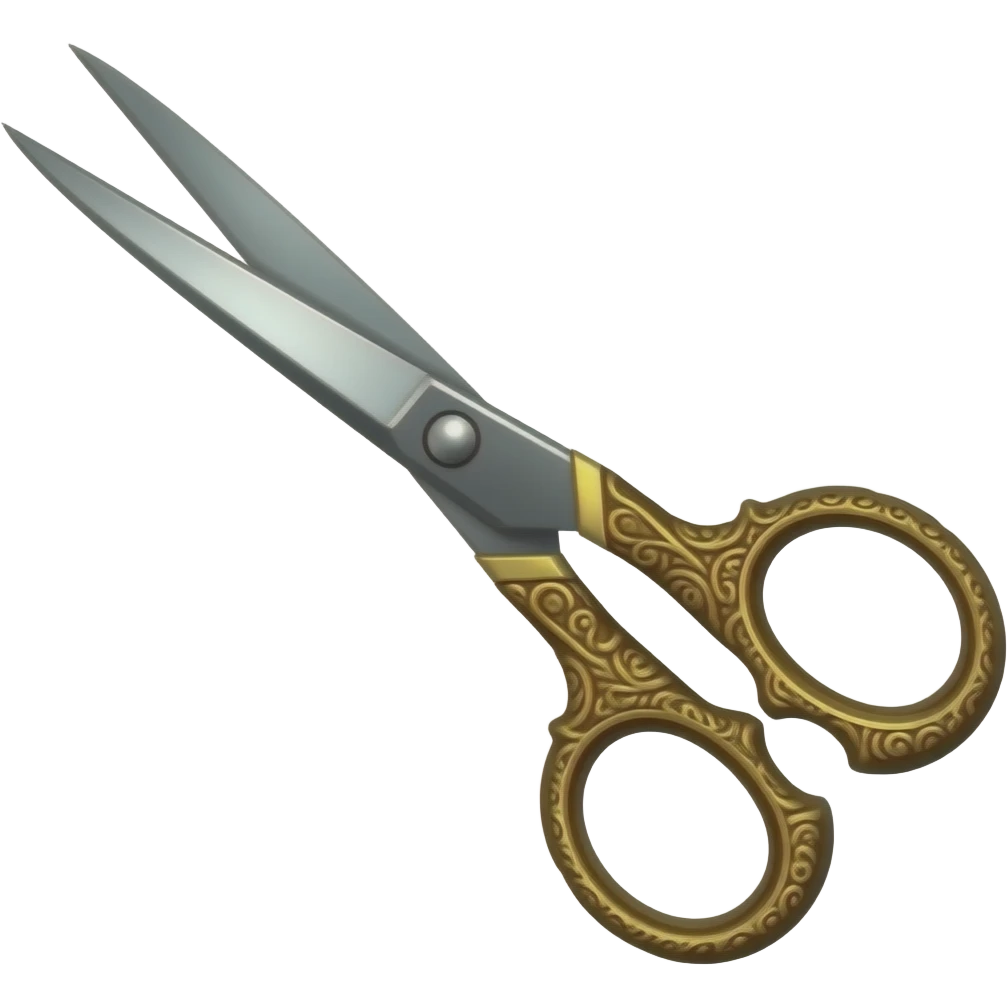gold embroidery vintage scissors open emoji
