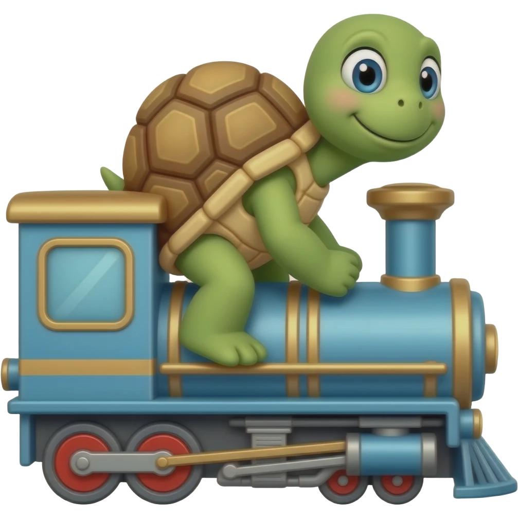 鉄道に乗るカメ emoji