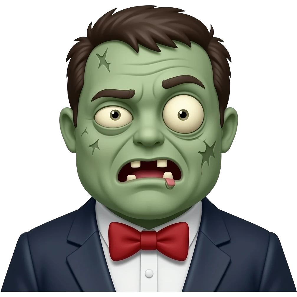 fat zombies with bowtie emoji