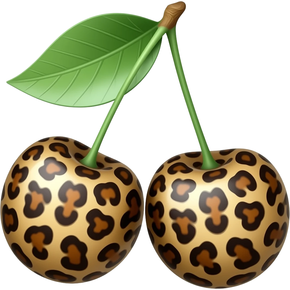 Leopard print cherry emoji
