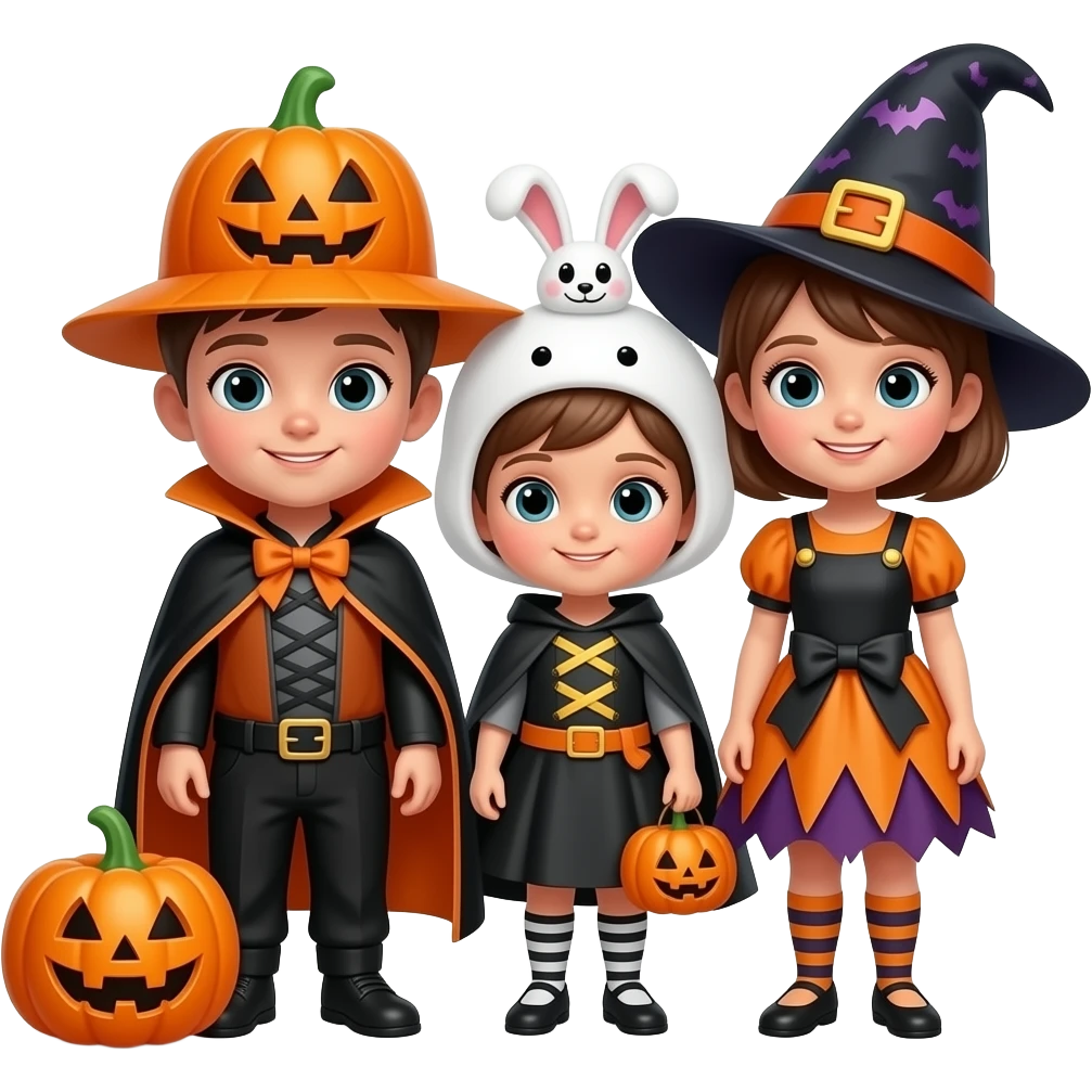 kids in Halloween costumes emoji | AI Emoji Generator