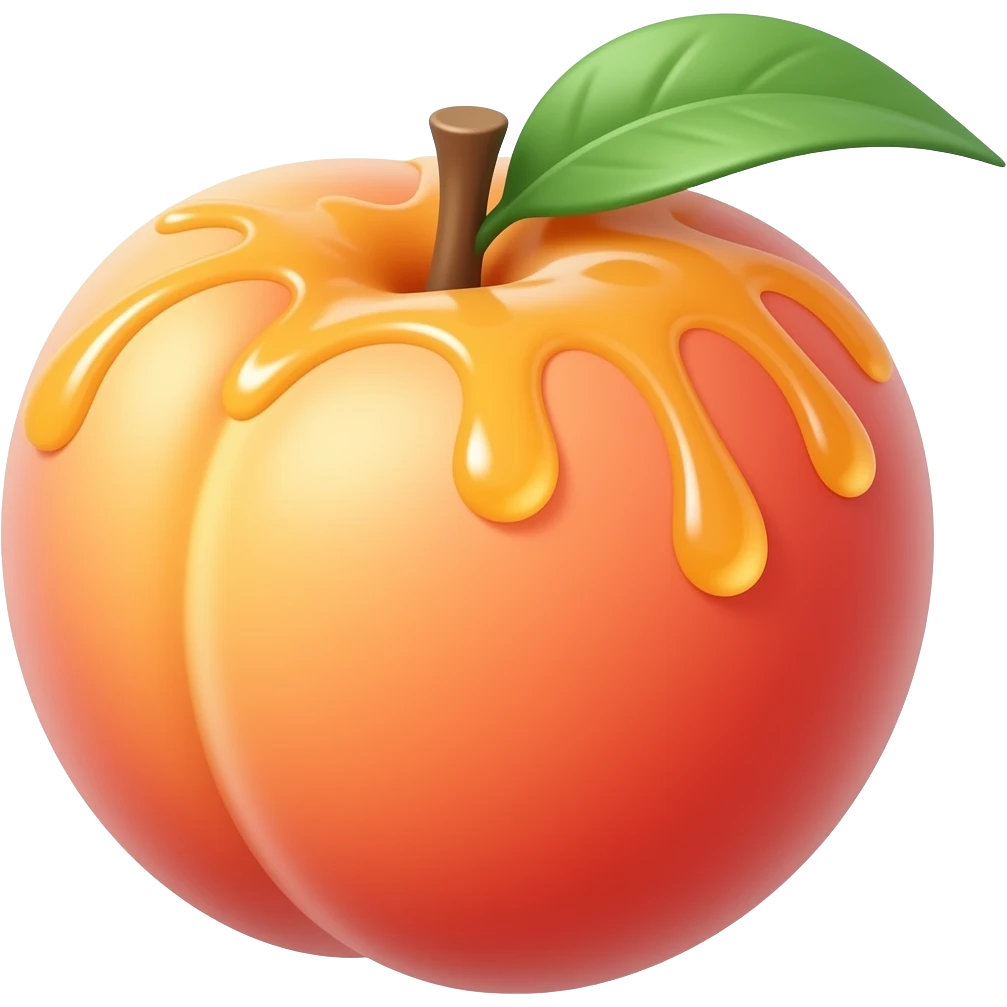Gushing peach emoji