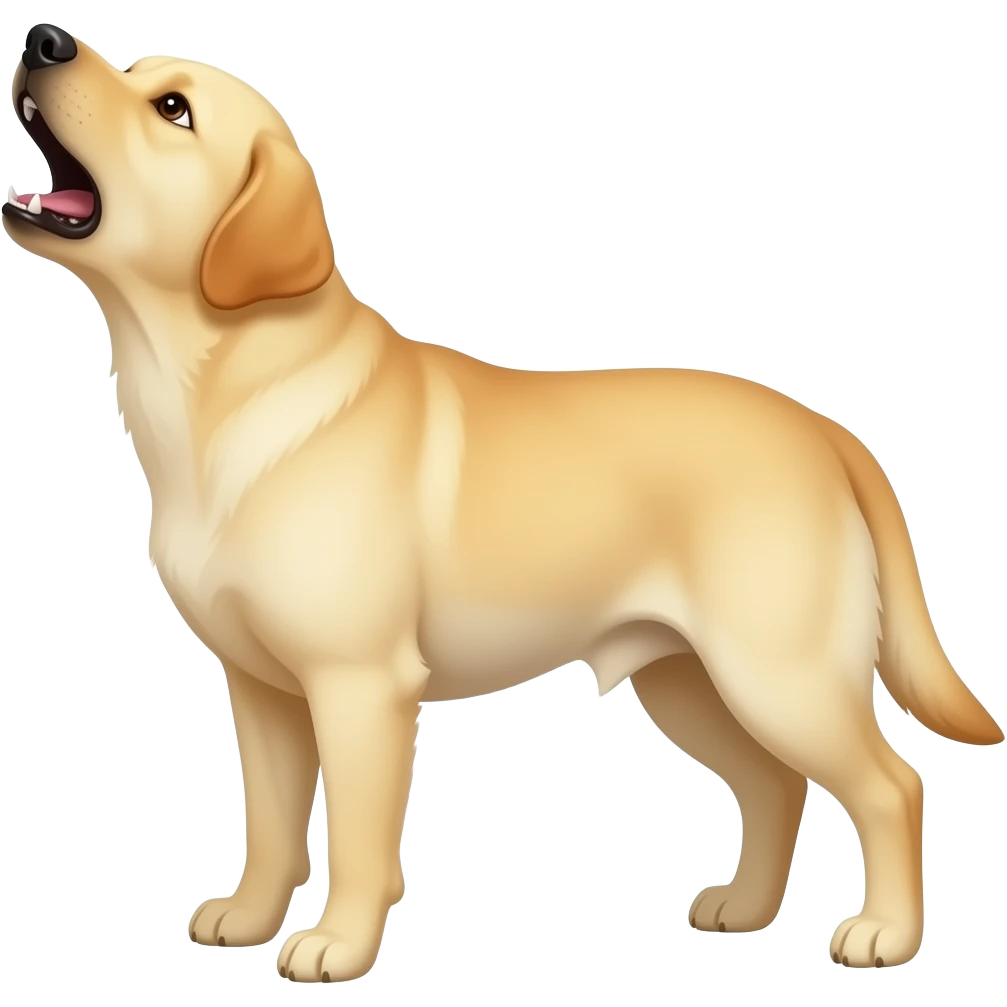 Yellow lab howling emoji