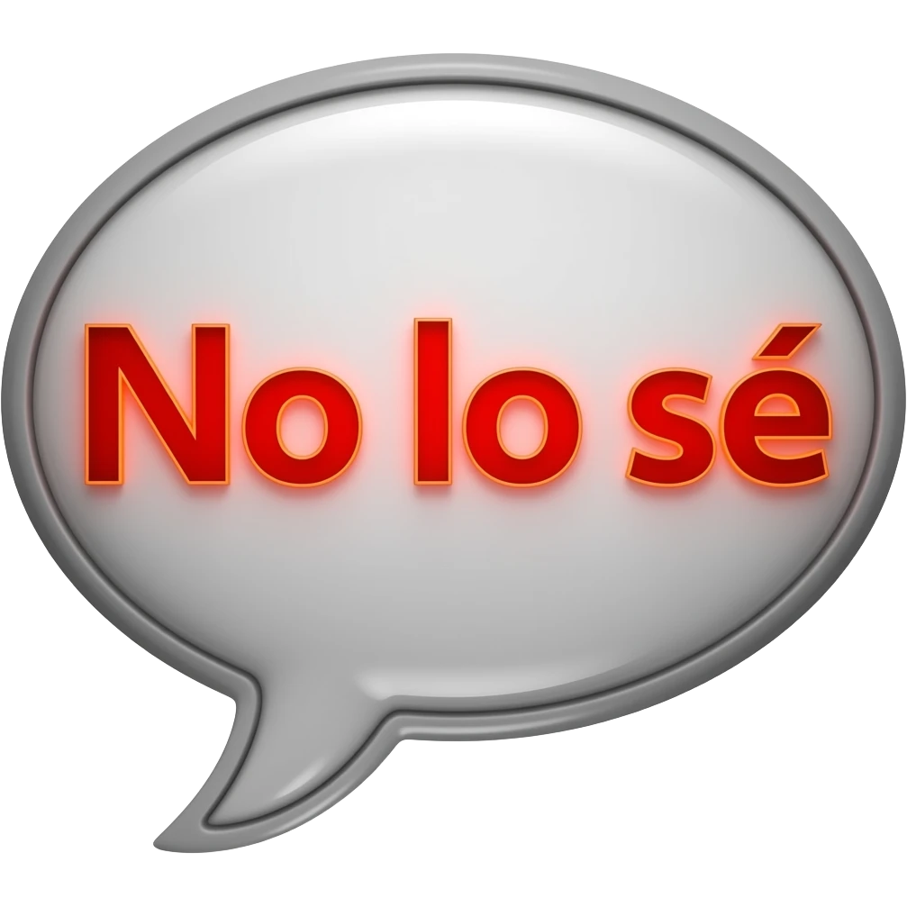 créer moi un emoji avec écrit : No lo sé,  en long en phrase et en couleur rouge feu, contour neon, style écriture urbain emoji