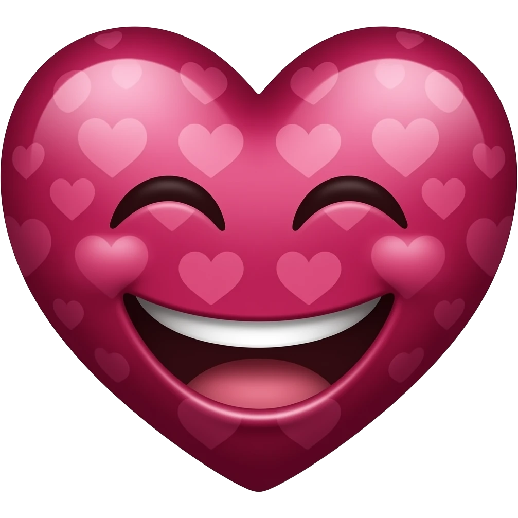 laughing maroon heart saying Hearts Hearts Glorious Hearts emoji
