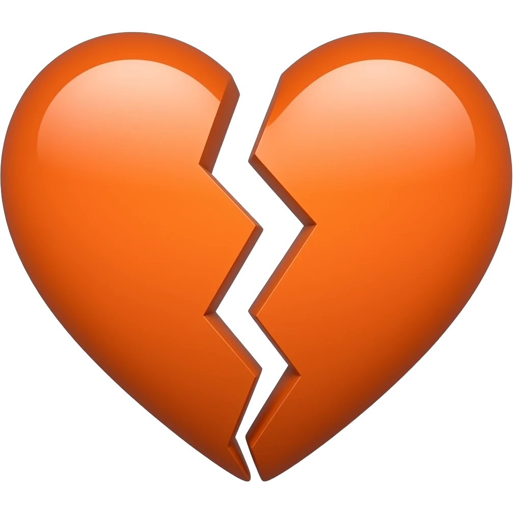 🧡+💔 emoji