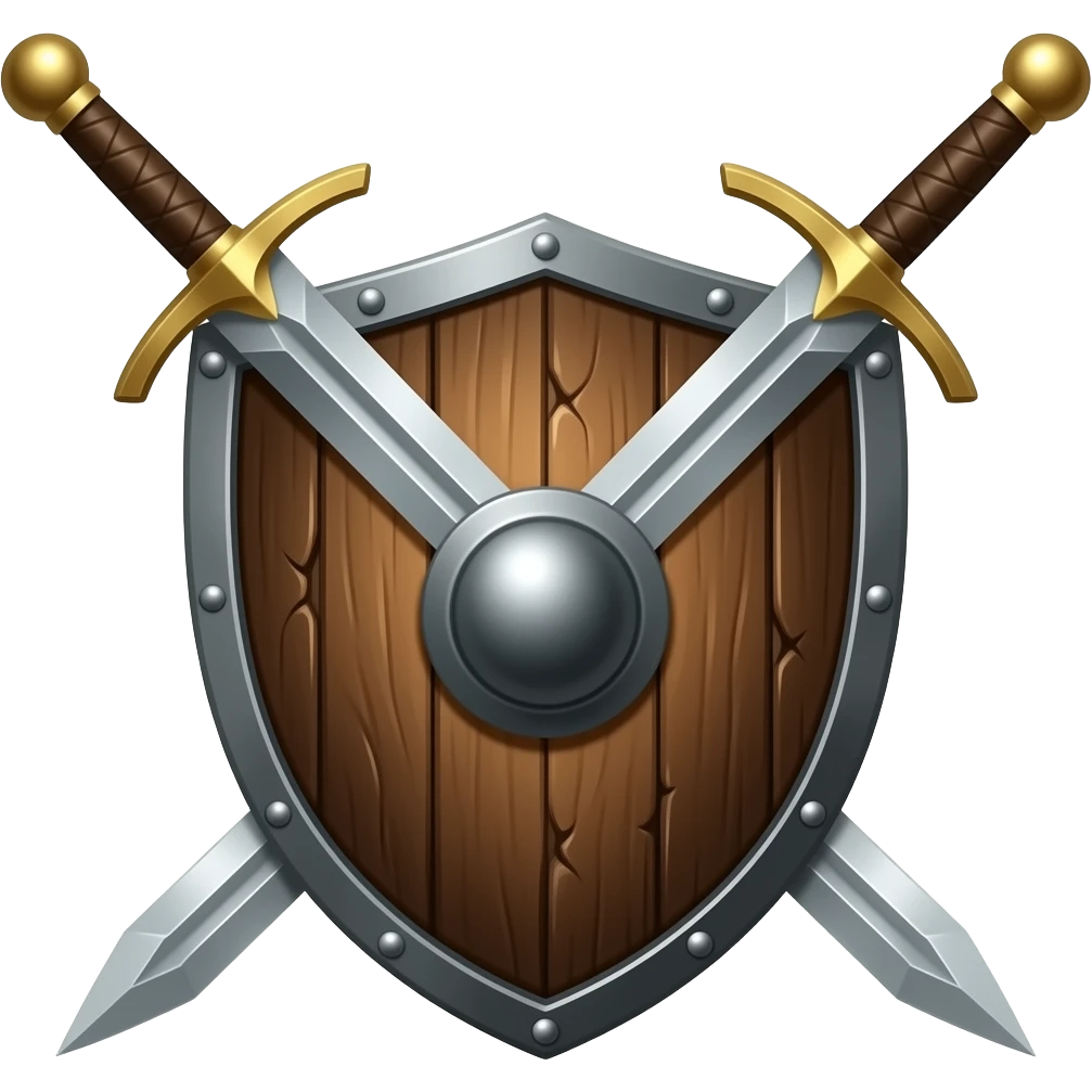 two swords behind a shield emoji