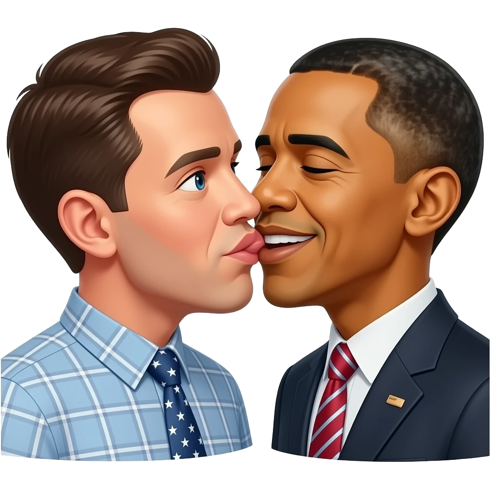 charlie kirk and obama making out emoji