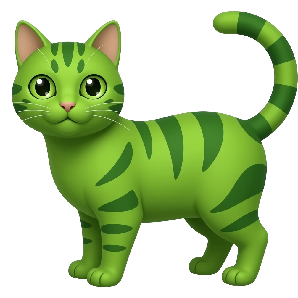 Chat vert animale emoji