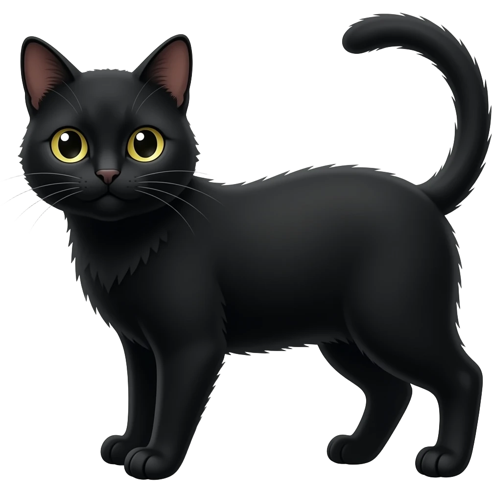 No tail black cat body emoji