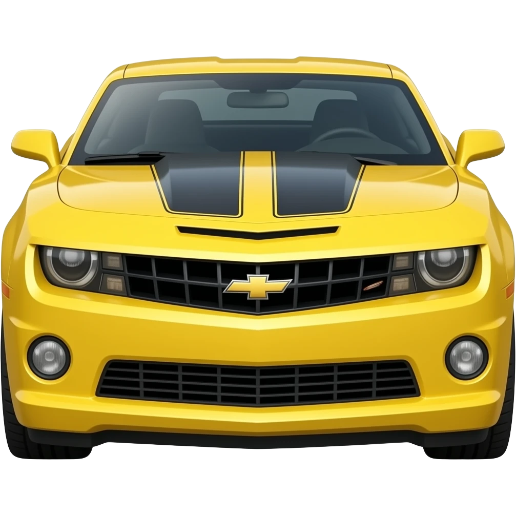 yellow camaro, hyper realistic highly detailled emoji