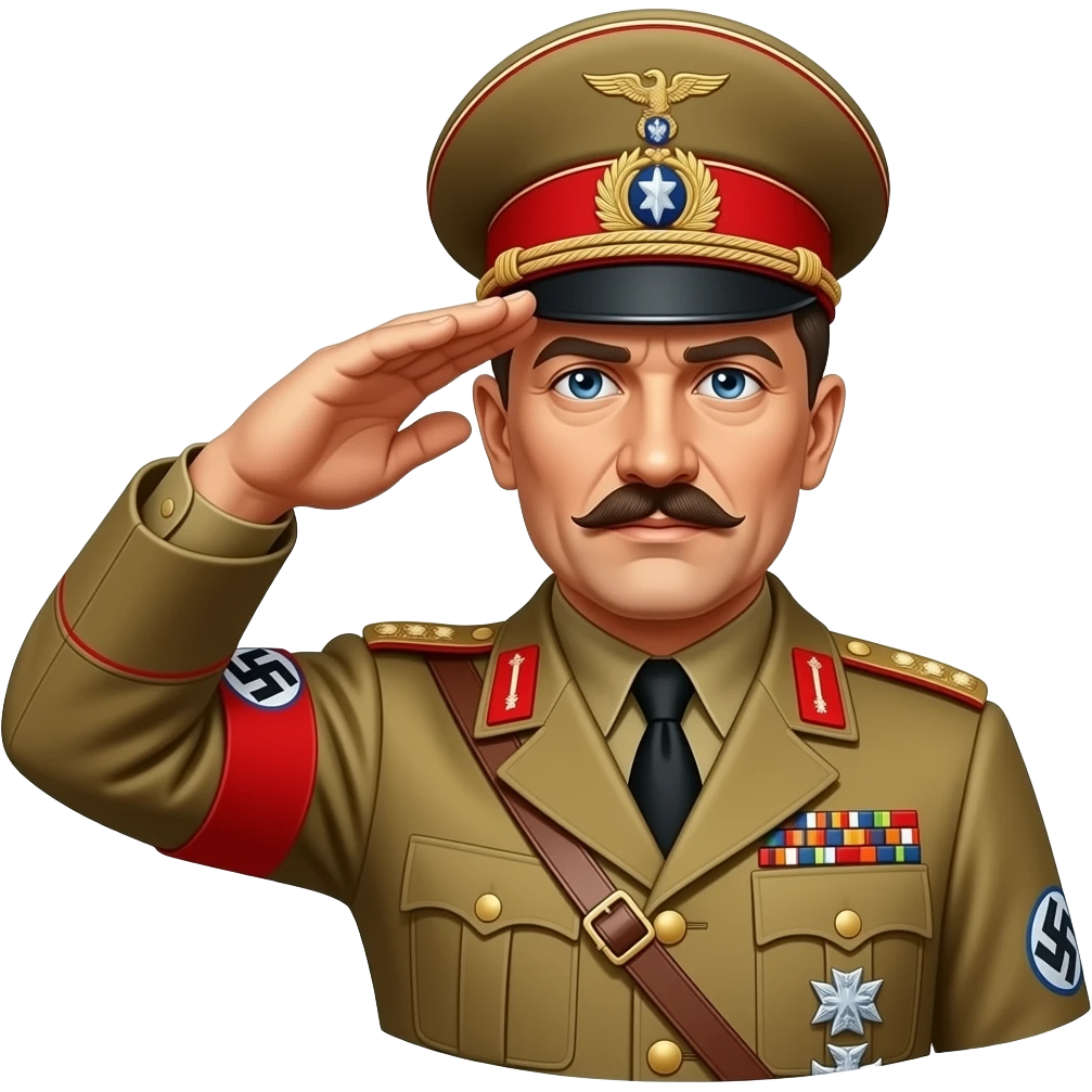 Mussolini giving the Nazi salute emoji