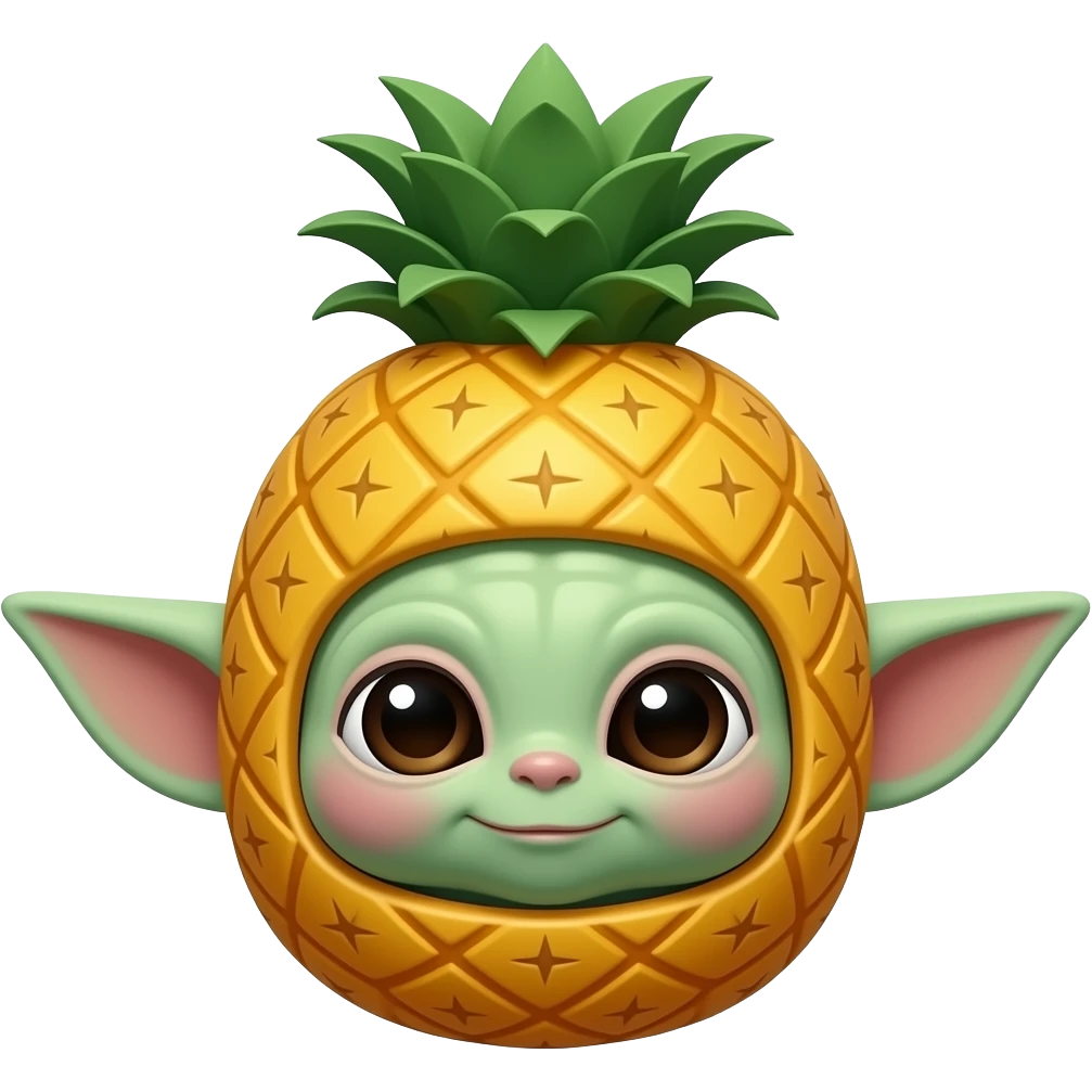 Grogu pineapple hat emoji