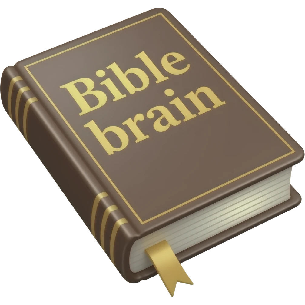 a bible book with the words bible brain on it emoji