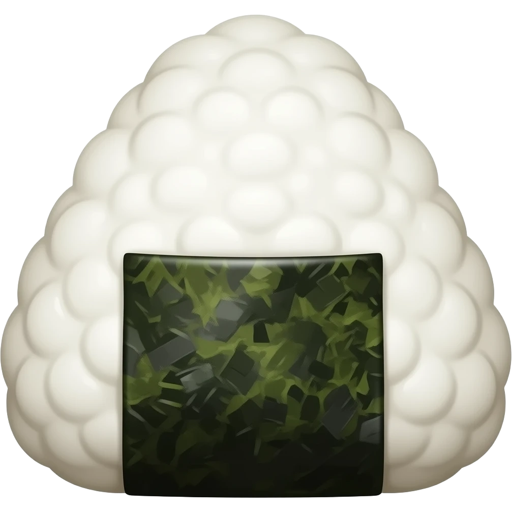 Onigiri small stature and texture of nori emoji