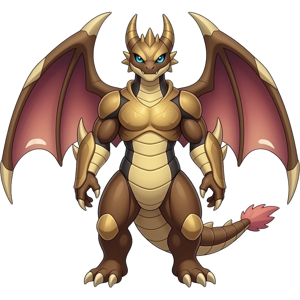 Angelic Genesect-Salamence-Tyranitar-Brony-Vernid-Fionbri-Fakémon-animal-hybrid, full body emoji