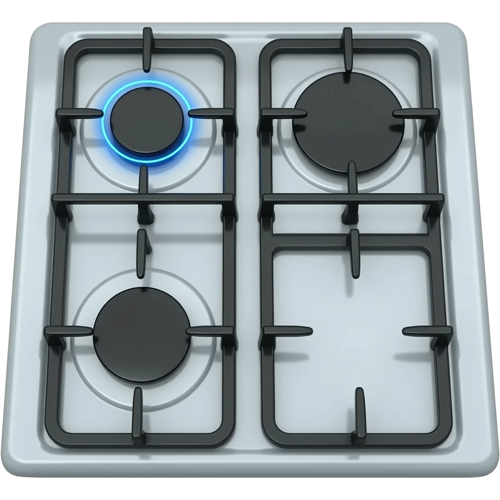 stove with one gas burner and one electric burner emoji