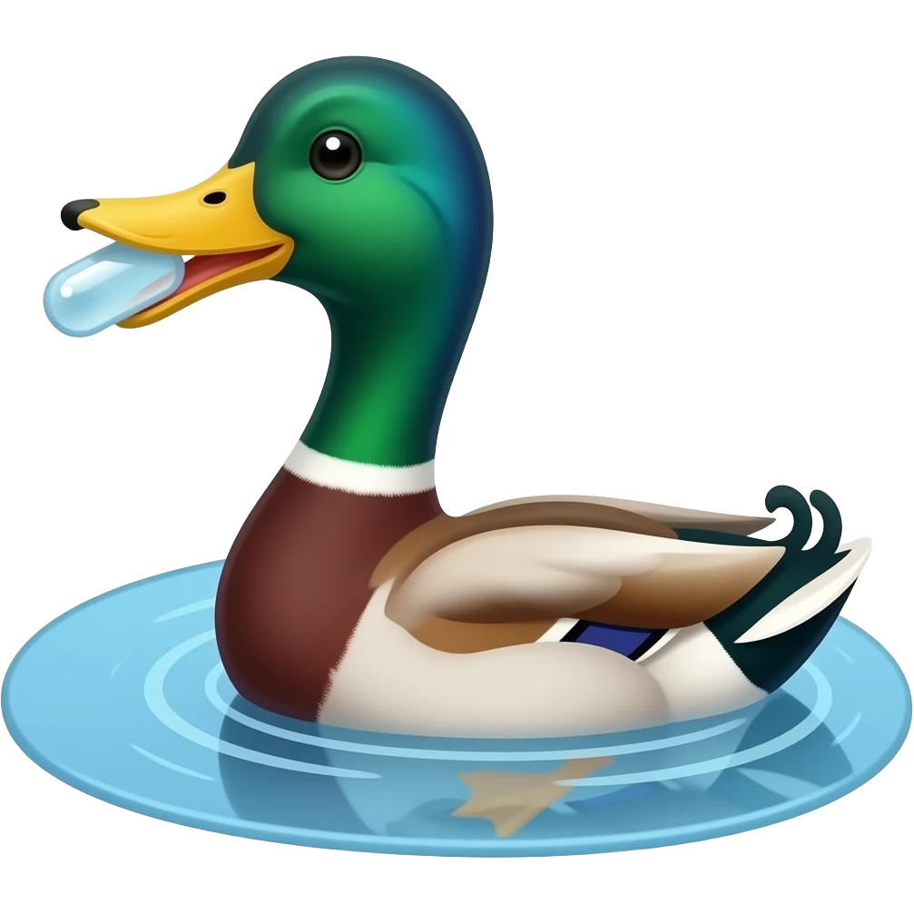Duck having a capsule emoji