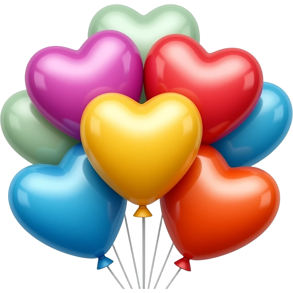 colorful heart balloons emoji