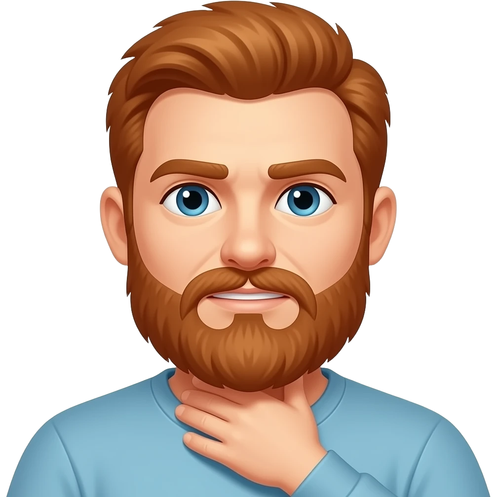 Choke man with red beard emoji