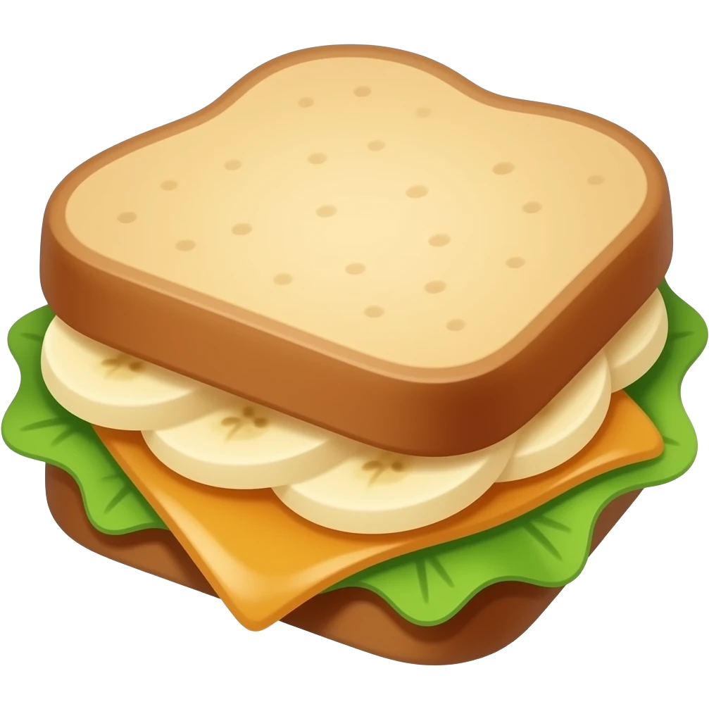 Peanut butter, banana and honey sandwich emoji