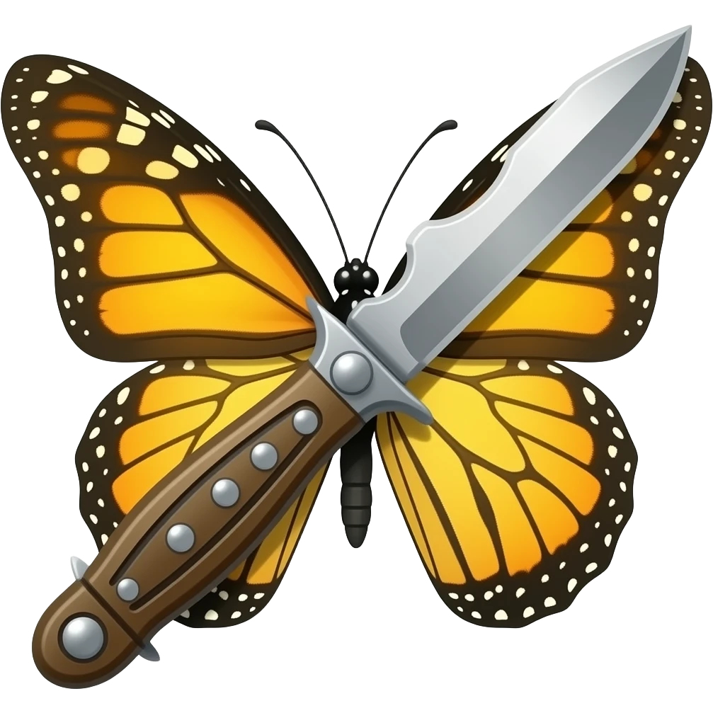 A butterfly knife emoji
