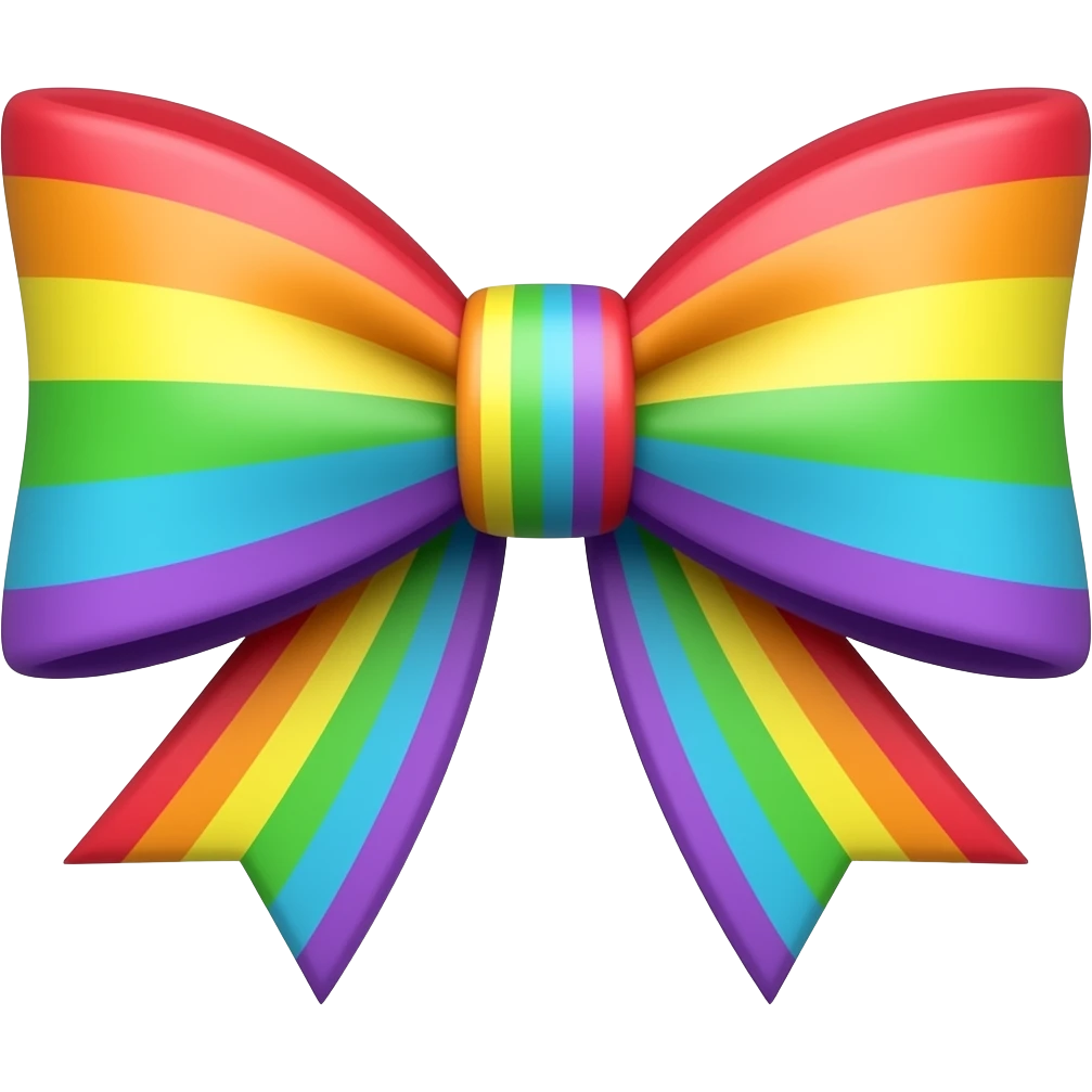 Rainbow bow (mixed) emoji
