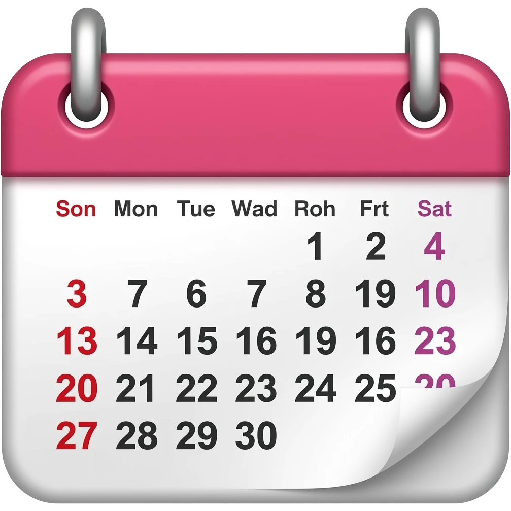 pink calendar emoji
