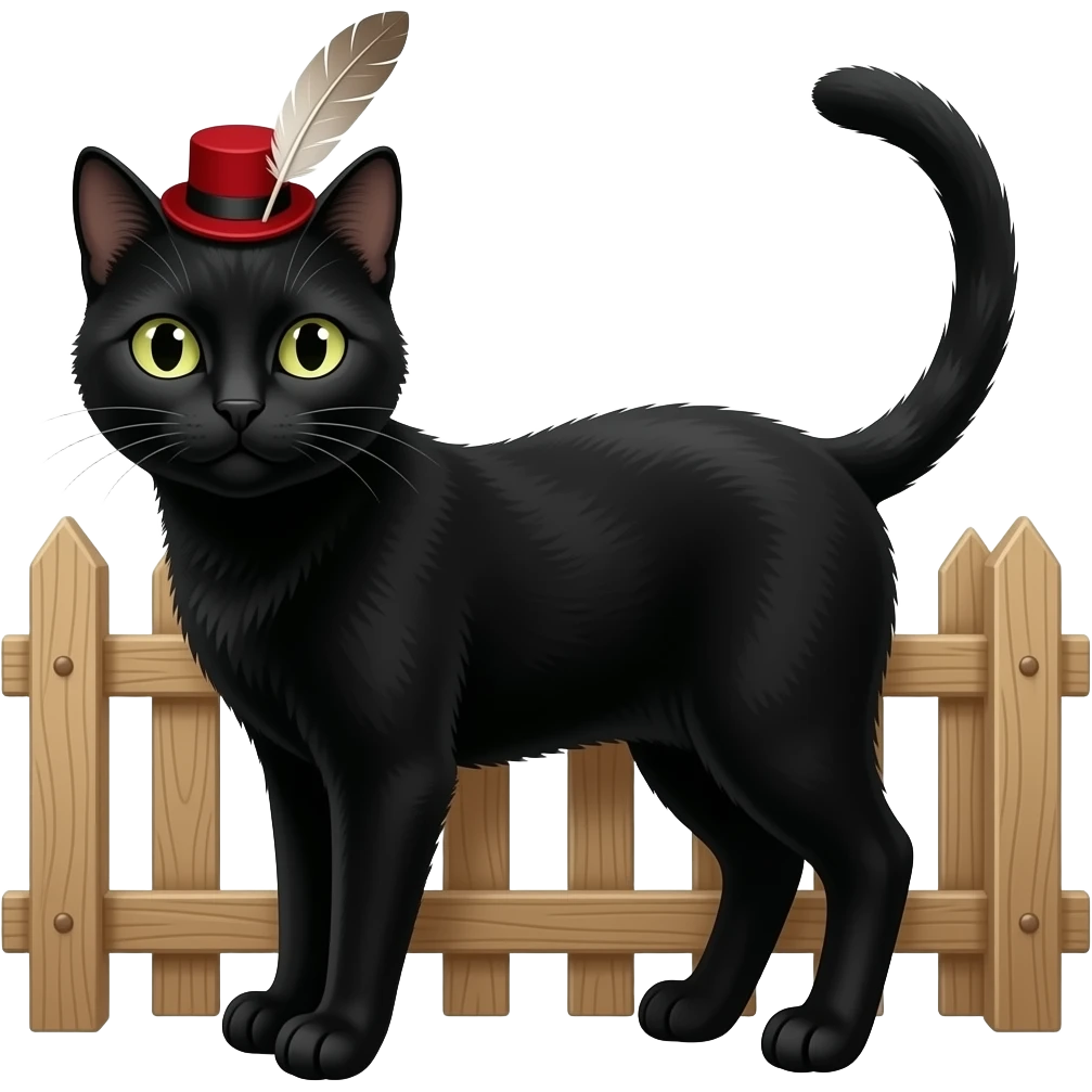 Black Cat wearing Hat emoji