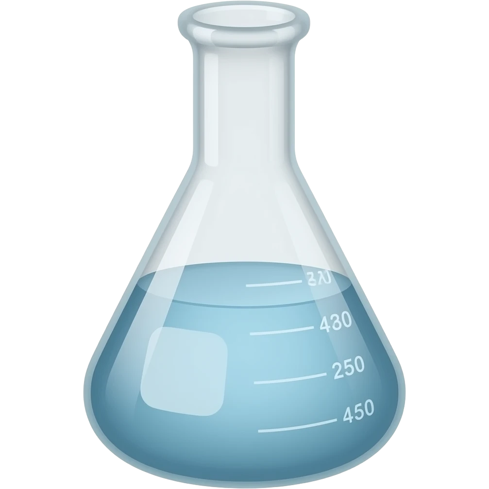 chemical filled flask with measurements emoji