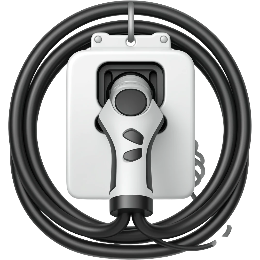 modern EV charger hung neatly emoji