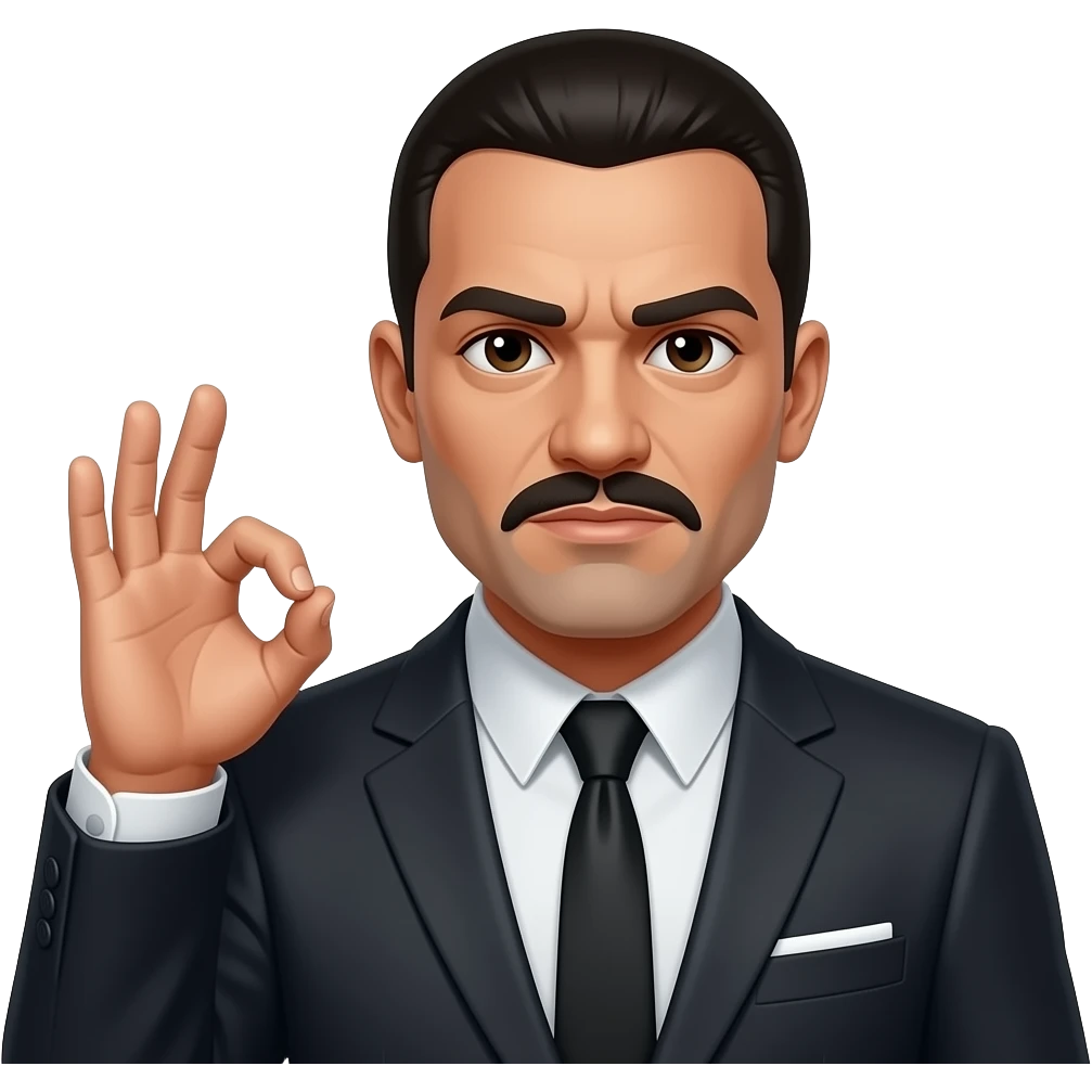 ganster with ok hand symbol emoji