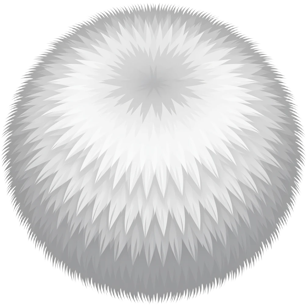 A white circle with fur emoji