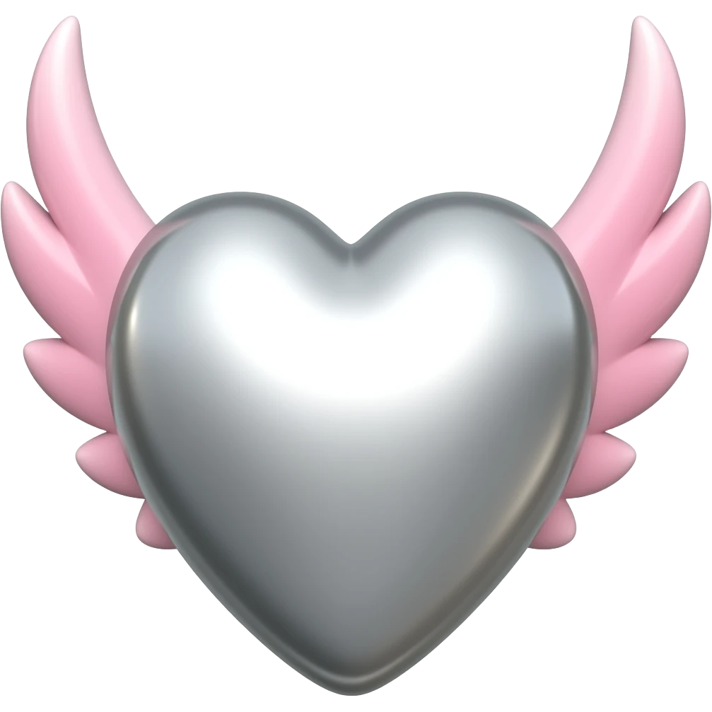 Chrome Hearts with light pink wings emoji